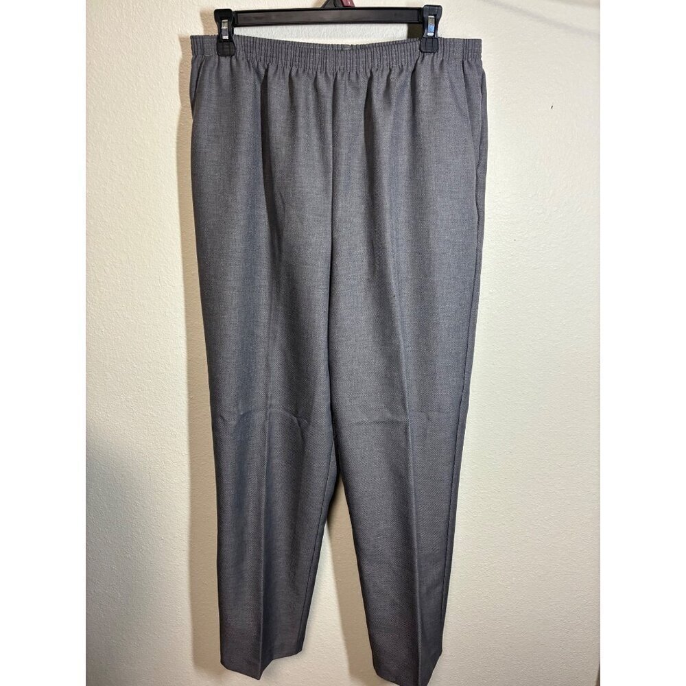 Alfred Dunner Trousers Slacks Business Casual Suit Dress Pants Office Gray Sz 14